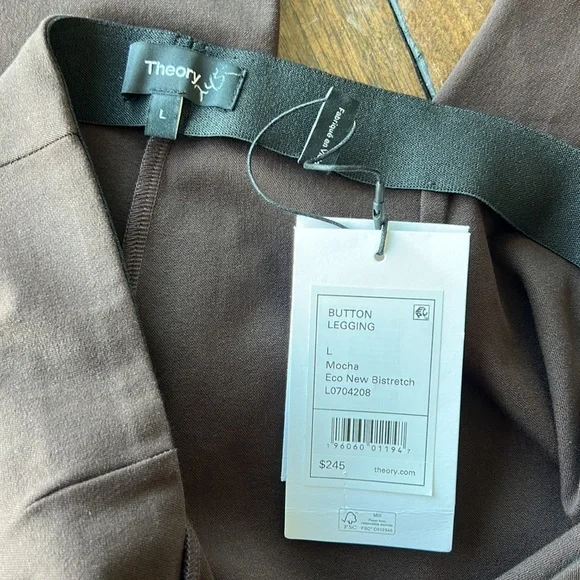 Theory Eco New Bistretch mocha button legging
